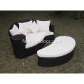 در فضای باز باغ ساحل Rattan Sun Bed Lounge